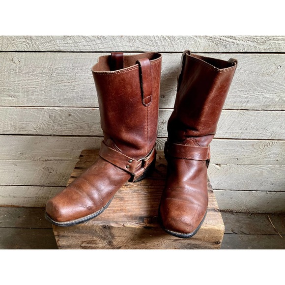 Brown leather boots, mens boots, harness boots - Picture 5 of 10